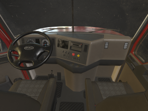 semi truck tractor - red - low poly 3D Model