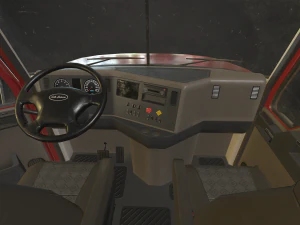 semi truck tractor - red - low poly 3D Model