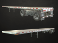 semi trailer flatbed - low poly 3D Models