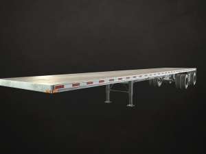 semi trailer flatbed - low poly Model 3D