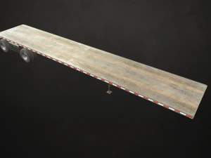 semirreboque plataforma plana - low poly Modelo 3D