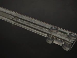 semirreboque plataforma plana - low poly Modelo 3D