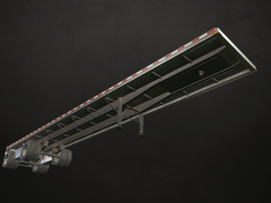 semi trailer flatbed - low poly Model 3D