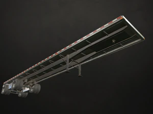 semirreboque plataforma plana - low poly Modelo 3D