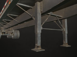 semi trailer flatbed - low poly Model 3D