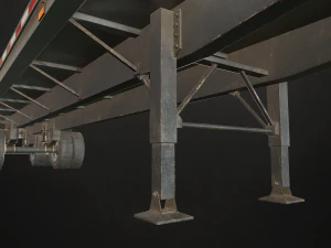 semirreboque plataforma plana - low poly Modelo 3D