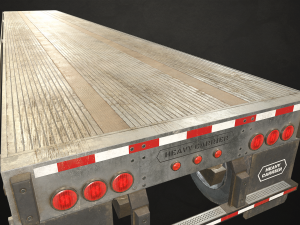 semi trailer flatbed - low poly Model 3D
