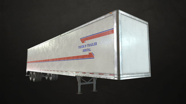 dry van trailer - low poly Modello 3D .c4d .max .obj .3ds .fbx .stl .blend 