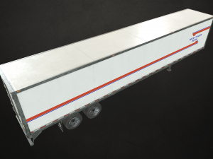 dry van trailer - low poly Modello 3D