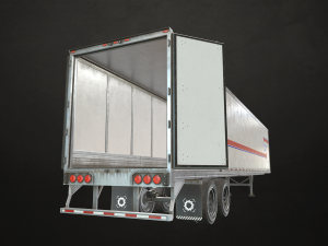 dry van trailer - low poly Modello 3D