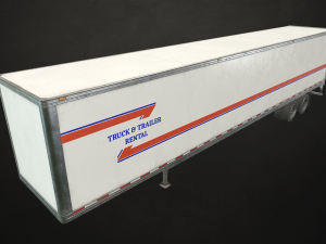 dry van trailer - low poly Modello 3D