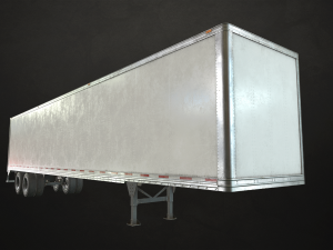 dry van trailer - low poly Modello 3D