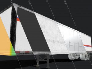 dry van trailer - low poly Modello 3D