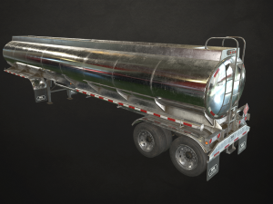 fuel tank trailer - low poly 3D Модель