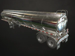 fuel tank trailer - low poly 3D Model