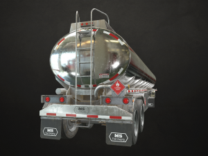 fuel tank trailer - low poly 3D Модель
