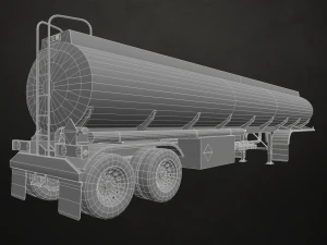 fuel tank trailer - low poly 3D Model