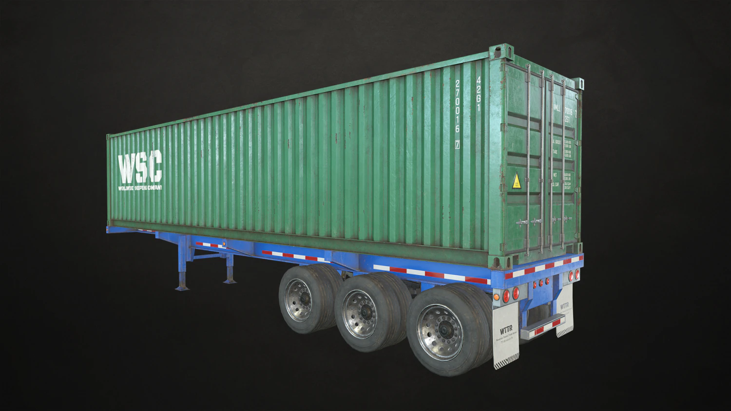 container trailer - low poly 3D Model .c4d .max .obj .3ds .fbx .stl .blend 
