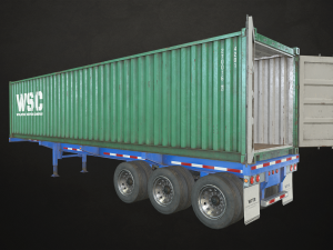 container trailer - low poly 3D 모델