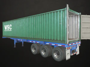 container trailer - low poly 3D Model