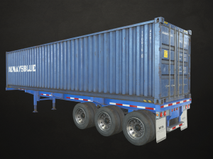 container trailer - low poly 3D 모델