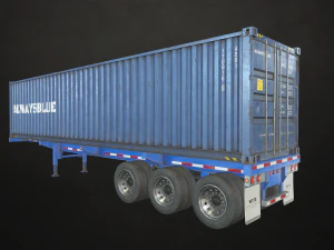 container trailer - low poly 3D Model