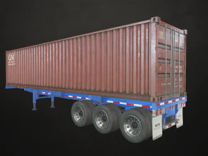 container trailer - low poly 3D Model