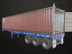 container trailer - low poly 3D 모델