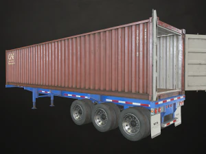 container trailer - low poly 3D Model