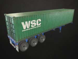 container trailer - low poly 3D Model
