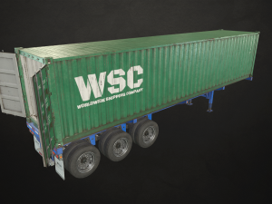 container trailer - low poly 3D 모델