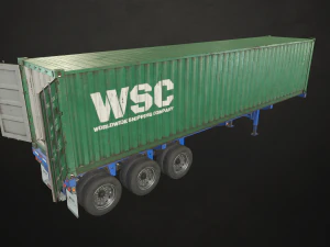 container trailer - low poly 3D Model