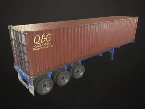 container trailer - low poly 3D Model