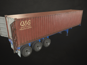 container trailer - low poly 3D 모델