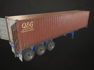 container trailer - low poly 3D Model