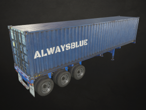 container trailer - low poly 3D 모델