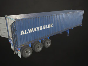 container trailer - low poly 3D Model