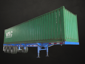 container trailer - low poly 3D 모델