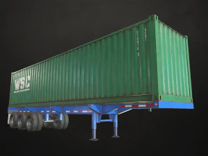 container trailer - low poly 3D Model
