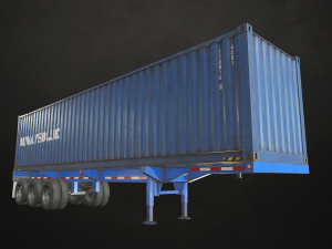 container trailer - low poly 3D 모델