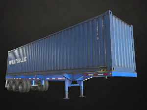 container trailer - low poly 3D Model