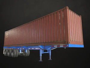 container trailer - low poly 3D Model