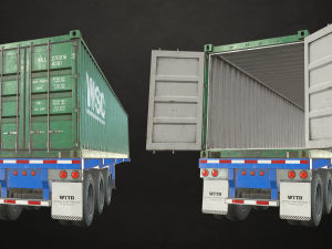 container trailer - low poly 3D 모델