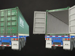 container trailer - low poly 3D Model