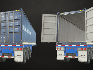 container trailer - low poly 3D 모델