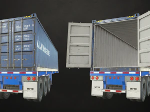 container trailer - low poly 3D Model