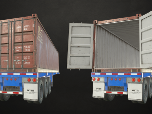container trailer - low poly 3D 모델