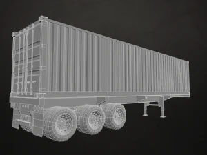 container trailer - low poly 3D Model