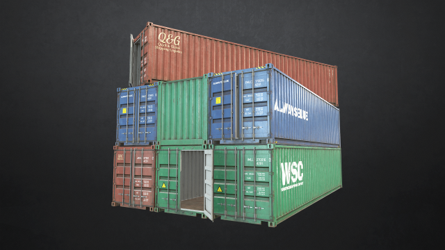 shipping container - low poly Modello 3D .c4d .max .obj .3ds .fbx .stl .blend 