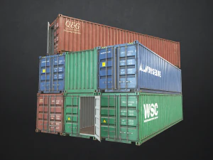 транспортный контейнер - низкополигональная 3D Модель
